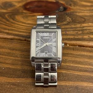Men’s Silver Fossil Analog Arkitekt Rectangular Watch With Date FS 4203